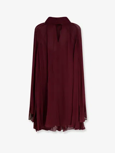 Staud Esther Viscose Mini Dress In Red