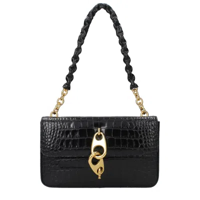 Tom Ford Black Leather Shoulder Bag In Black