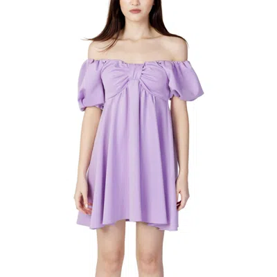 Aniye By Purple Polyester Short Dress In Purple