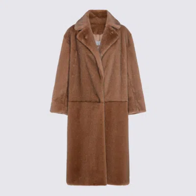 Antonelli Brown Tailored Coat With Structured Fit In Brown
