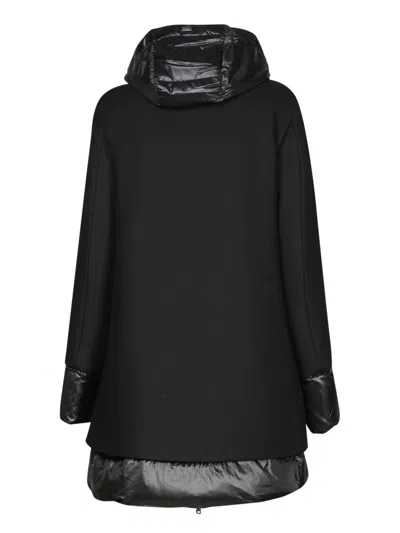 Herno Wool Padded Coat With High Neck In Black