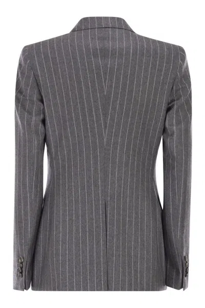 Tagliatore Double-breasted Wool Jacket In Gray