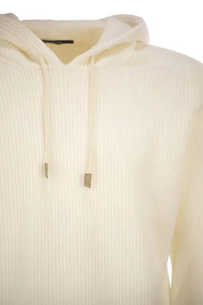 Tagliatore Ribbed Hooded Sweater In Black