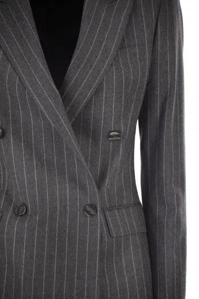 Tagliatore Double-breasted Wool Jacket In Gray