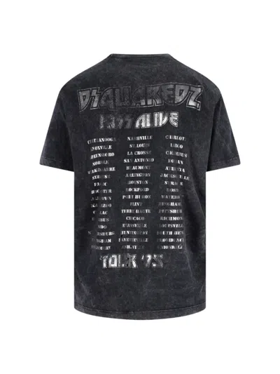 Dsquared2 Graphic Print Short Sleeve Crew Neck T-shirt In Multi