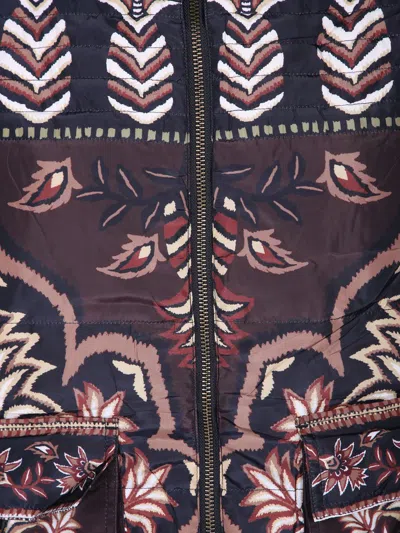 Farm Rio Womens Winter Ainika Brown Winter Ainika Floral-print Padded Jacket In Multi