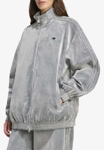 Adidas Originals Oversized Track Jacket Grey In Gray
