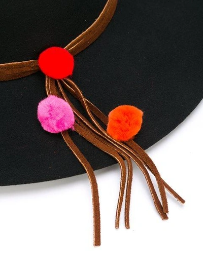 Shop Sensi Studio Pom Pom Detail Hat In Black