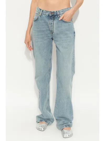 Balenciaga Women Low-waist Denim Jeans In Blue
