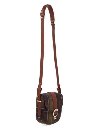 Barbour Plaid Cross-body Bag Adjustable Strap Detail In Gold
