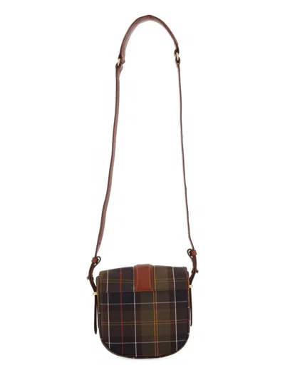 Barbour Plaid Cross-body Bag Adjustable Strap Detail In Gold