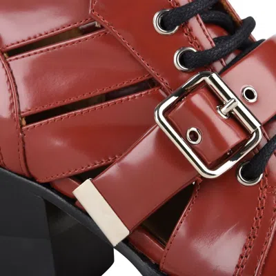 Chloé Woman Ankle Boots Chocolate Brown Size 9 Leather In Burgundy