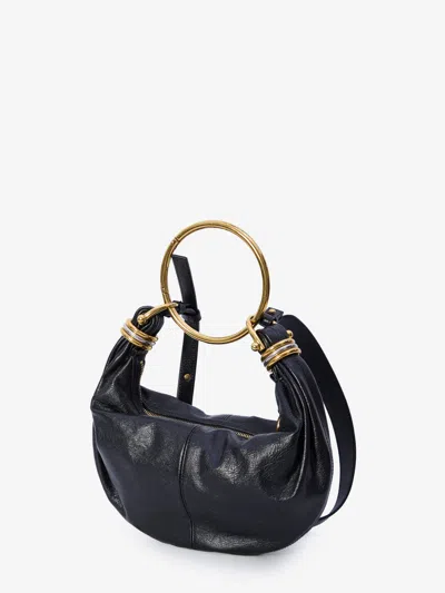 Chloé Small Bracelet Hobo Bag In Grained Leather In Black