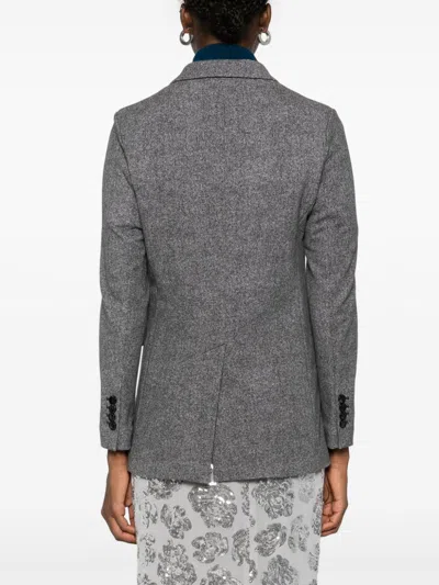Circolo 1901 Cotton Double-breasted Jacket In Gray