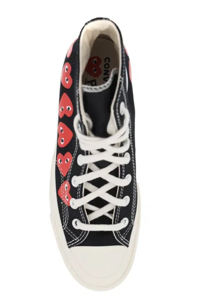 Comme Des Garçons Play Canvas High-top Sneakers In Black