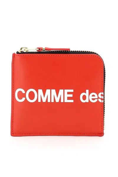 Comme Des Garçons Play Wallet Huge Logo In Orange