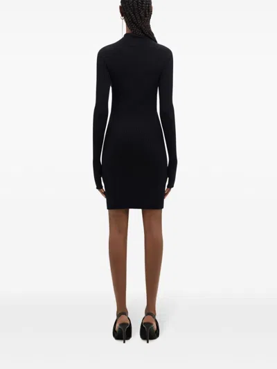 Courrèges Courreges Short Ribbed Dress In Black