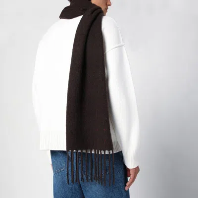 Destin Ebony Brown Wool And Cahsmere Scarf In Brown