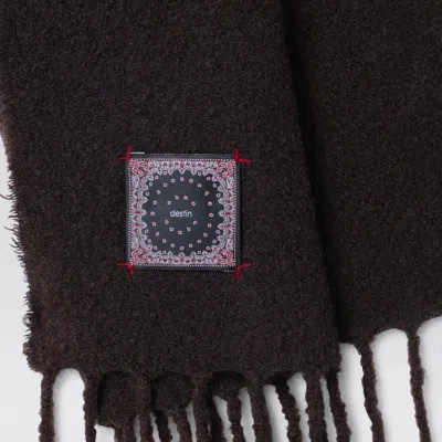 Destin Ebony Brown Wool And Cahsmere Scarf In Brown