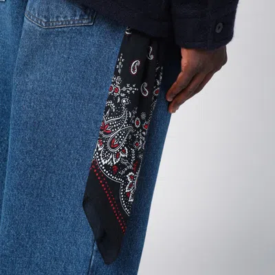 Destin Navy Wool Overshirt With Graphic Print In Blue