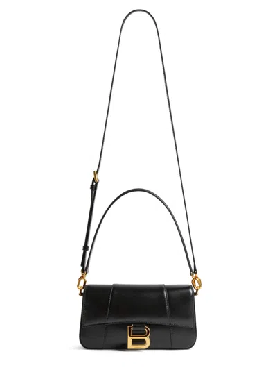 Balenciaga Small Hourglass Magnetic-closure Shoulder Bag In Black