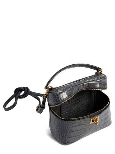 Balenciaga Rodeo Croc-embossed Leather Vanity Crossbody Bag In Gray