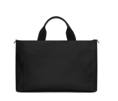 Dolce & Gabbana Black Gym Bag With Contrasting Logo Print In Polyamide Man