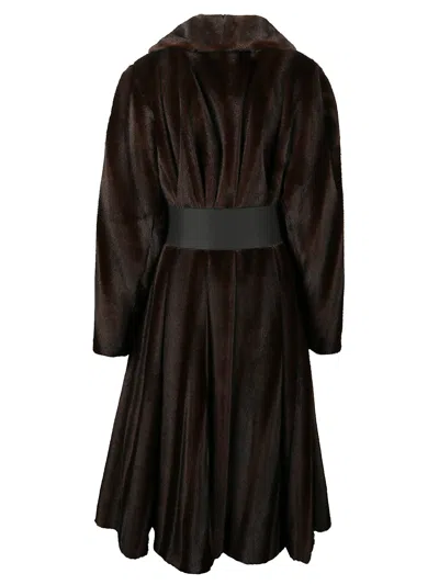 Balenciaga Women Long Coat In Brown