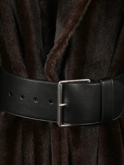 Balenciaga Women Long Coat In Brown