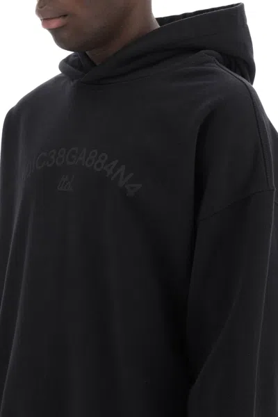 Dolce & Gabbana Cotton Sweatshirt With Frontal Logo In Black