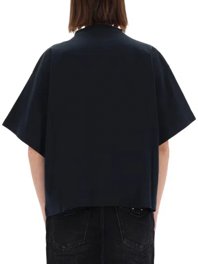 Balenciaga Black Nano Bb Cropped T-shirt In Black