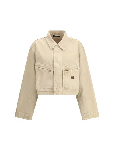 Balenciaga Women Workwear Crop Jacket In Neutral