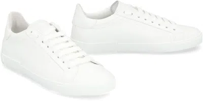 Dolce & Gabbana Portofino Vintage Leather Low-top Sneakers In White