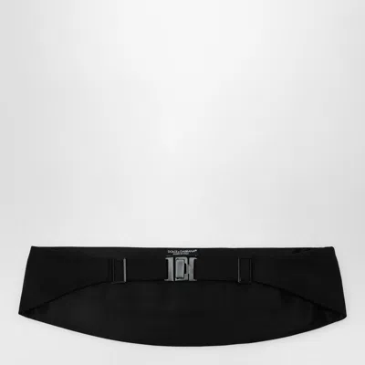 Dolce & Gabbana Silk Satin Cummerbund Belt In Black