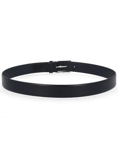 Hugo Boss Boss Men Belt With Buckle In Blue