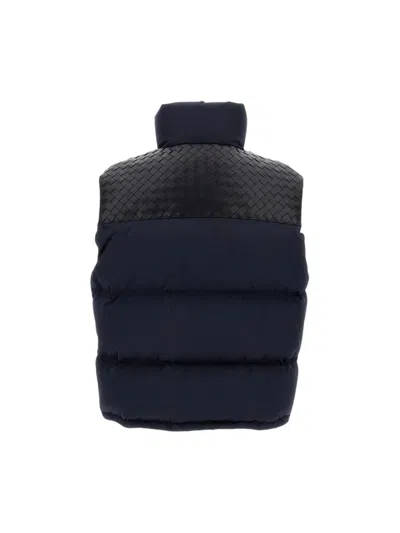 Bottega Veneta Men Midnight Blue Cotton Blend Down Jacket In Black