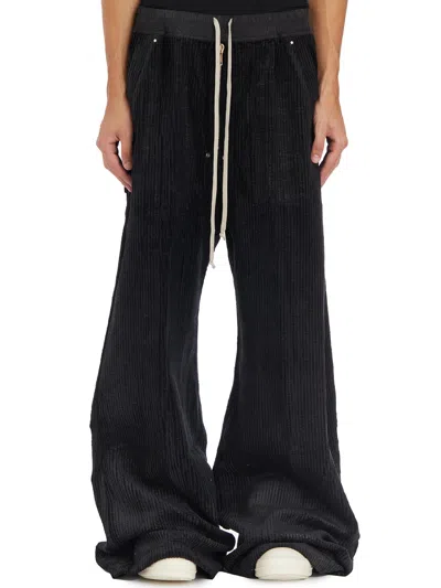 Drkshdw Wide Leg Velour Trousers In Black