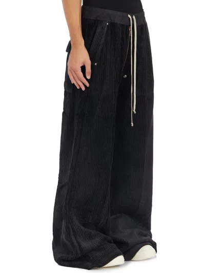 Drkshdw Wide Leg Velour Trousers In Black
