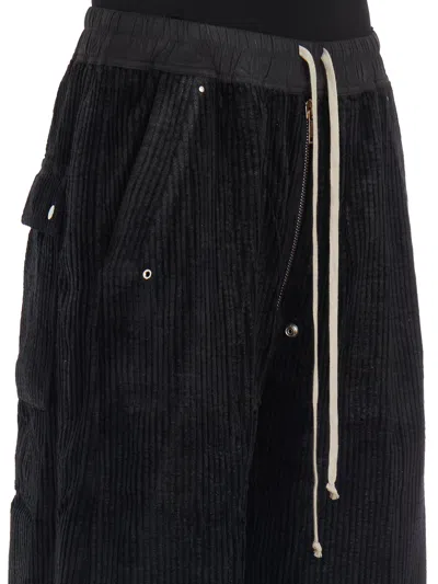 Drkshdw Wide Leg Velour Trousers In Black