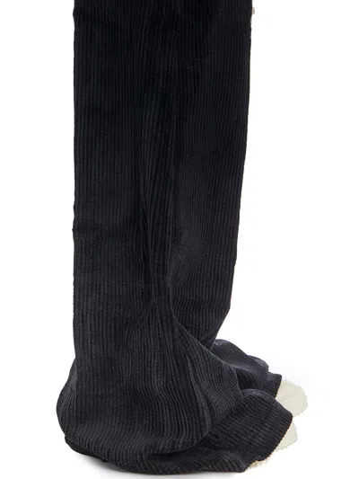 Drkshdw Wide Leg Velour Trousers In Black