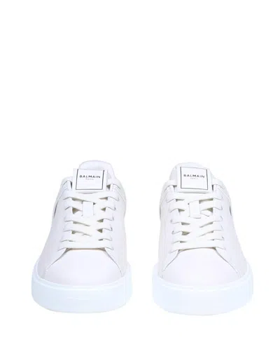 Balmain B-court Sneakers - Leather - White In Multi