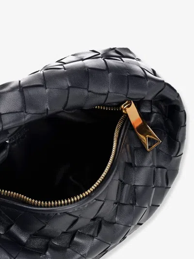 Bottega Veneta Women Mini Jodie Leather Handbag With Intrecciato Motif In Black