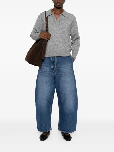 Dunst Wool Blend Polo Sweater In Gray