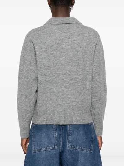 Dunst Wool Blend Polo Sweater In Gray