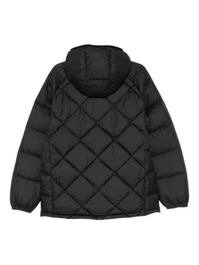 Ea7 Quilted Hooded Jacket In Gray