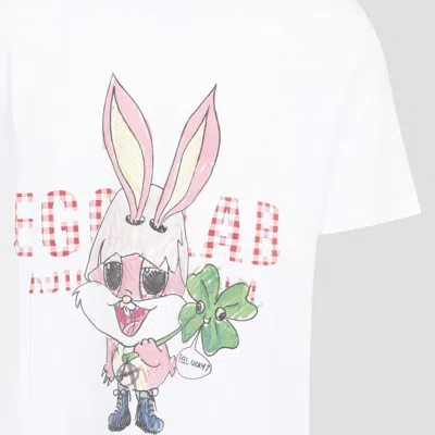 Egonlab Graphic T-shirt With Playful Bunny Design And Fit In White