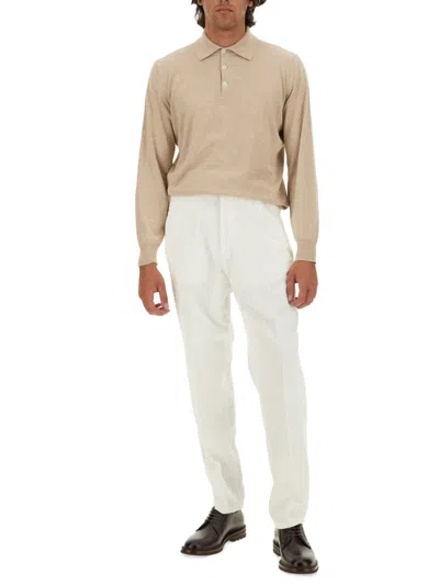 Brunello Cucinelli Men Corduroy Pants In White
