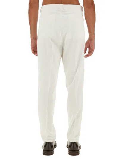 Brunello Cucinelli Men Corduroy Pants In White