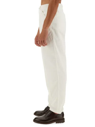 Brunello Cucinelli Men Corduroy Pants In White