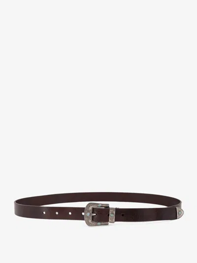 Brunello Cucinelli Men Leather Pull-up Belt In Brown